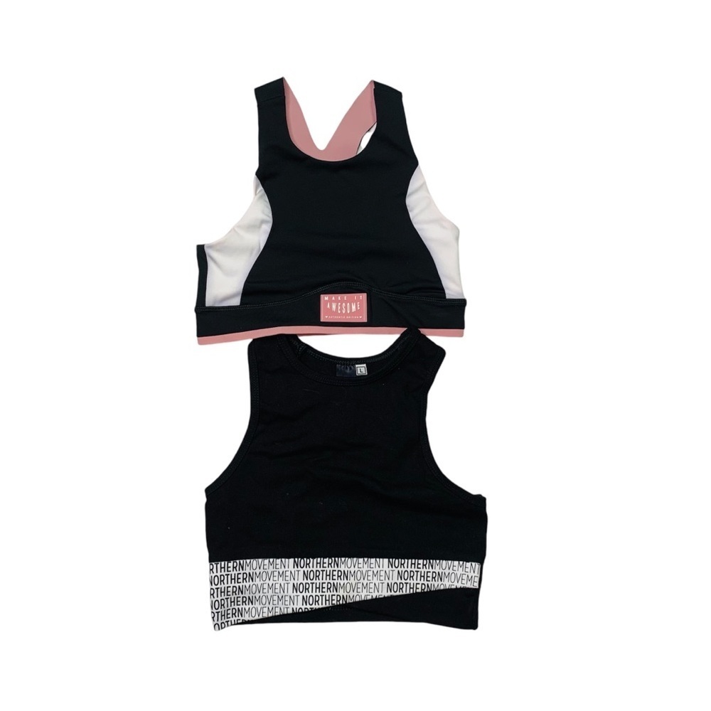 Girls‎ 8-9 Y Black Pink and White Sports Bra bundle